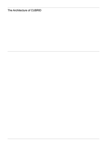 The Architecture of CUBRID