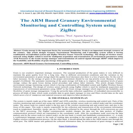 The ARM Based Granary Environmental Monitoring and Controlling System using Z...