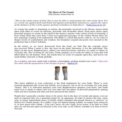 The Divine Armor of God Part 4