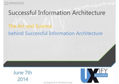 Successful Information Architecture - the art and science