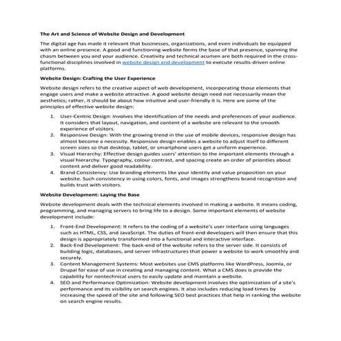 The Art and Science of Website Design and Development | Madeesy