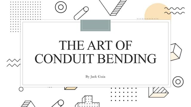 Proper bending of conduit eim.ppt sssssx | PPTX
