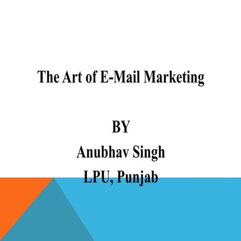 The art of e mail marketing