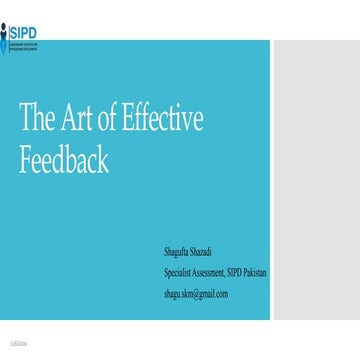 The art of effective feedback