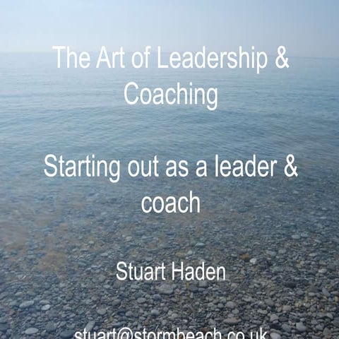 The art of leadership and coaching   element 1.1 starting out as a leader & c...