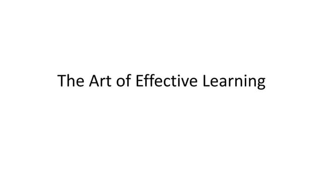 The art of learning