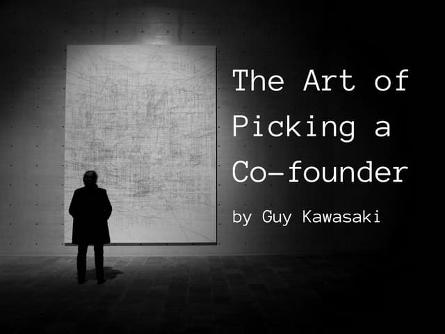 The Art of Picking a Co-founder 