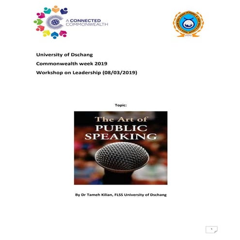 The art of public speaking