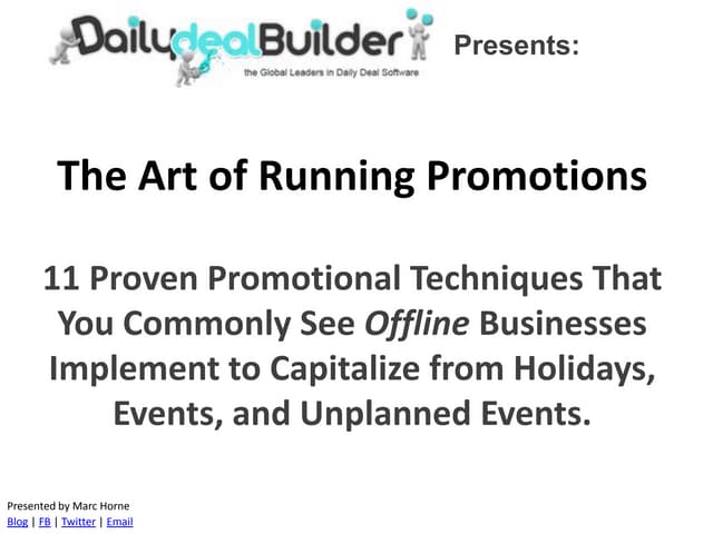 The Art of Running Successful Promotions
