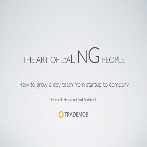 The Art of Scaling People (English)