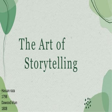 The art of story telling that must be follow