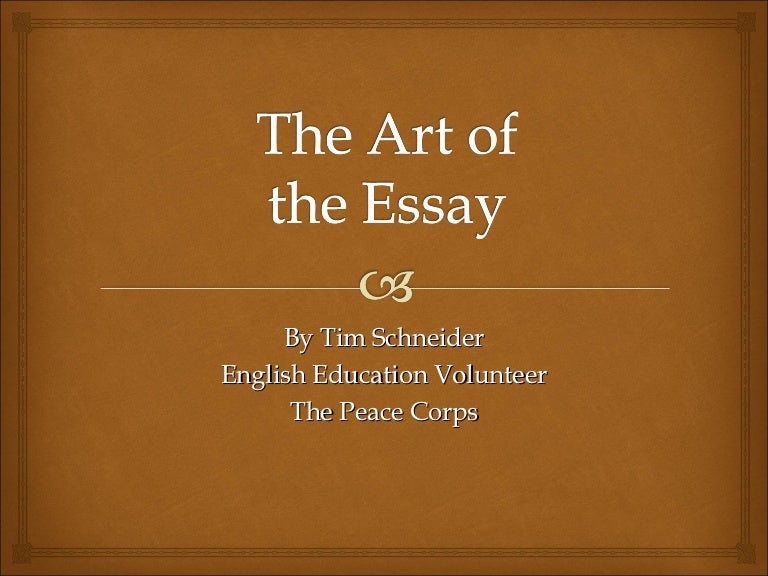 The art of the essay