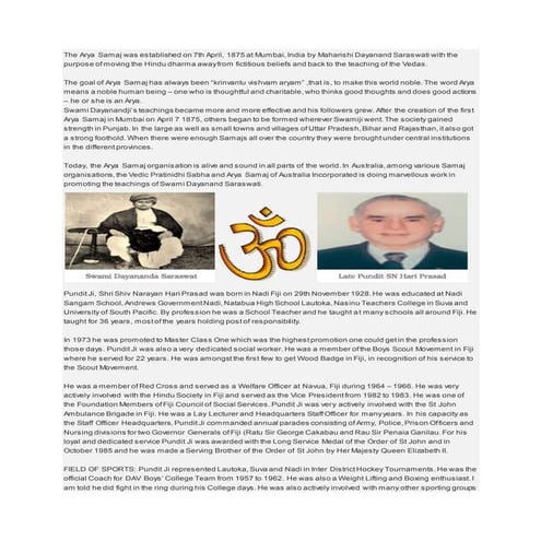 The arya samaj was established on 7th april