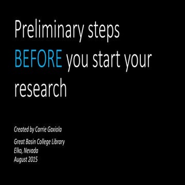 Preliminary steps before you start research (large for slide embed)