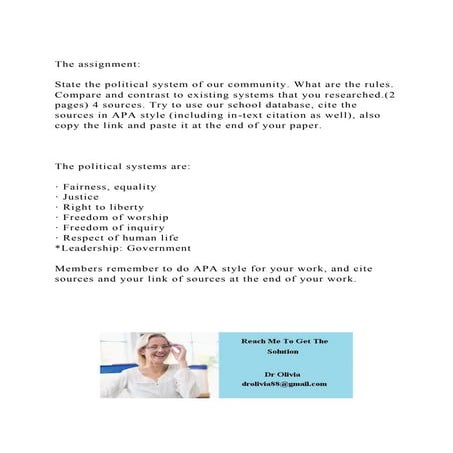 The assignmentState the political system of our community. Wh.docx