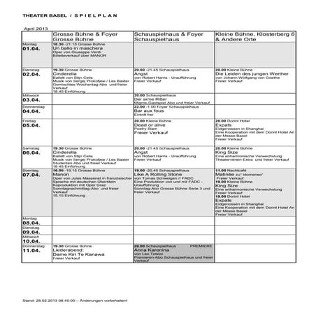 Theater basel monatsinfo april 2013
