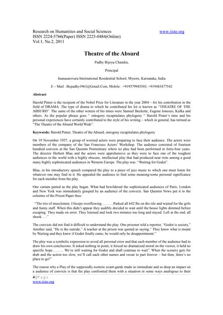 Theatre of absurd | PPTX