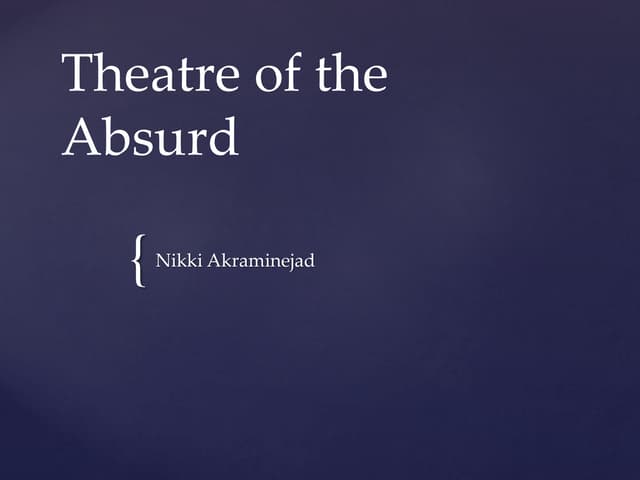 Theatre of absurd | PPTX