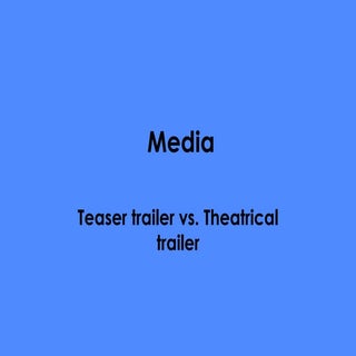 Theatrical vs teaser trailer 