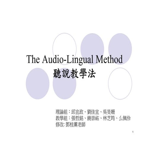 The Audio Lingual Method