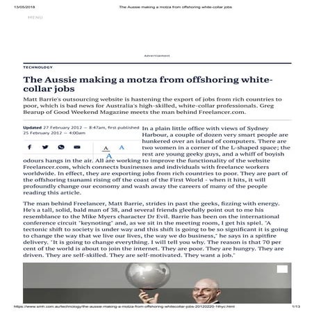 The aussie making a motza from offshoring white collar jobs