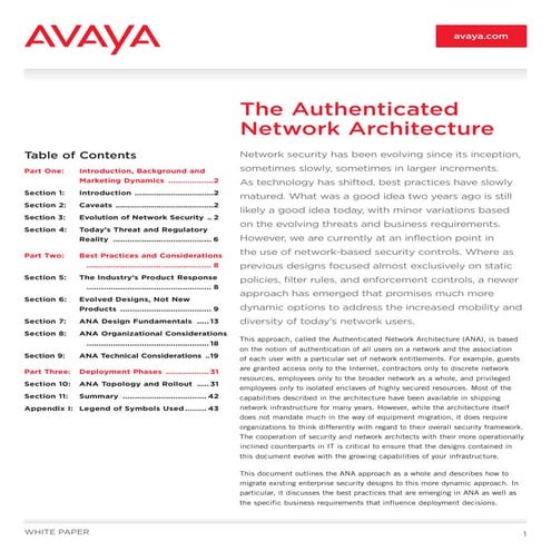 The authenticated network architecture