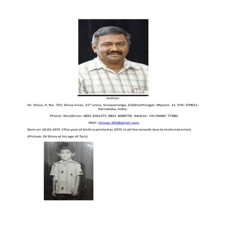 The author dr shivu | DOCX