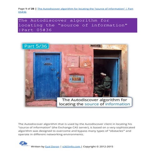 The autodiscover algorithm for locating the source of information  part 05#36