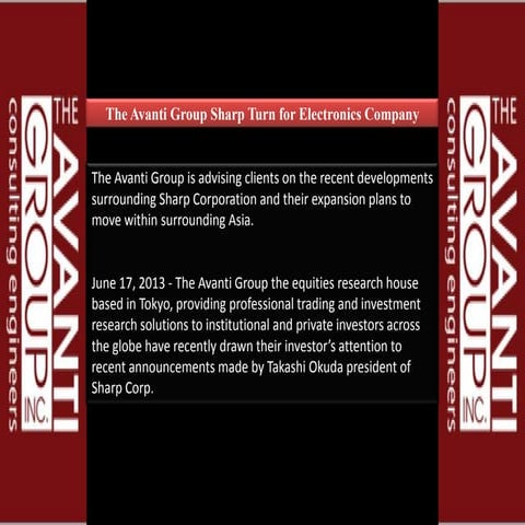 The avanti group sharp turn for electronics company