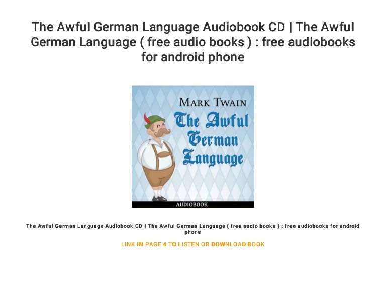 The Awful German Language Audiobook Cd The Awful German Language