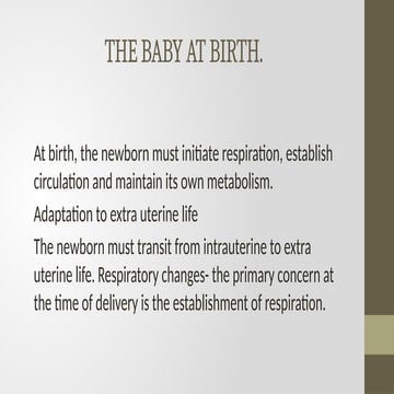 Normal Physiology of newborn | PPTX