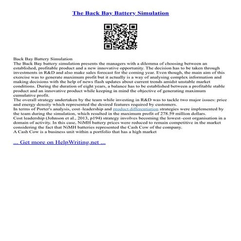 Back Bay Battery Simulation Answers – OVVAXC