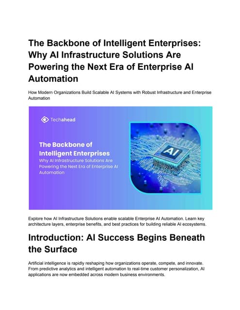 AI Infrastructure: The Backbone of Modern Innovation | CyberPro ...