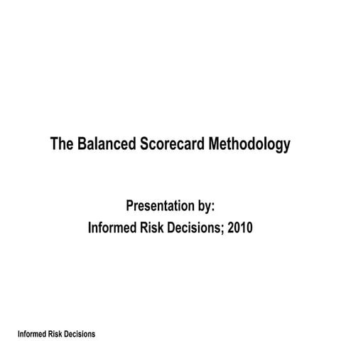 the balanced scorecard methodology in marketing