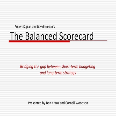 The Balanced Scorecard Powerpoint Final
