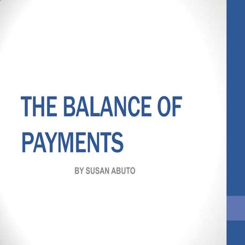 The balance of payments