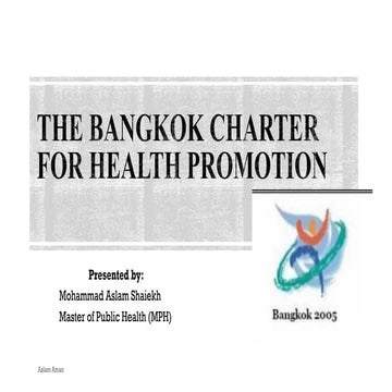 The Bangkok Charter for Health Promotion