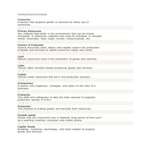 The basic economic problem