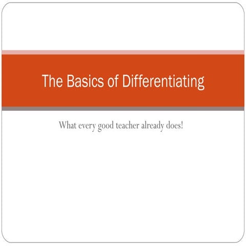 The Basics of Differentiating
