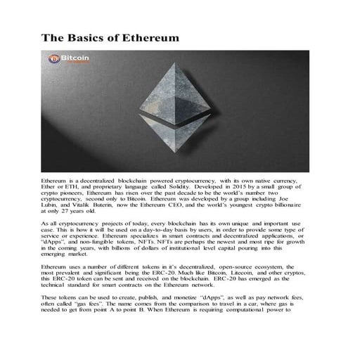 The basics of ethereum