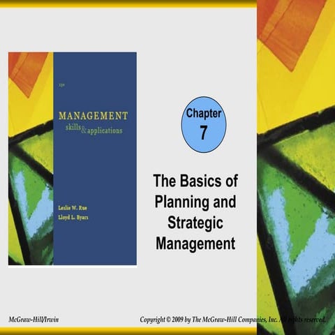 The basics of planning and strategic management