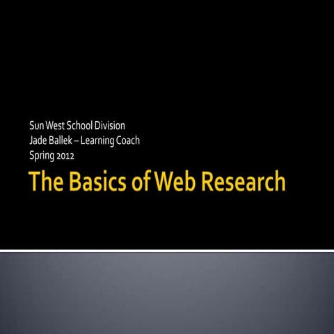 Basics of Web Research for ELA 10