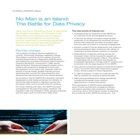 No Man is an Island: The Battle for Data Privacy