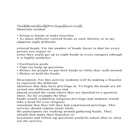 The Beads of Privilege activity Materials needed • Str.docx