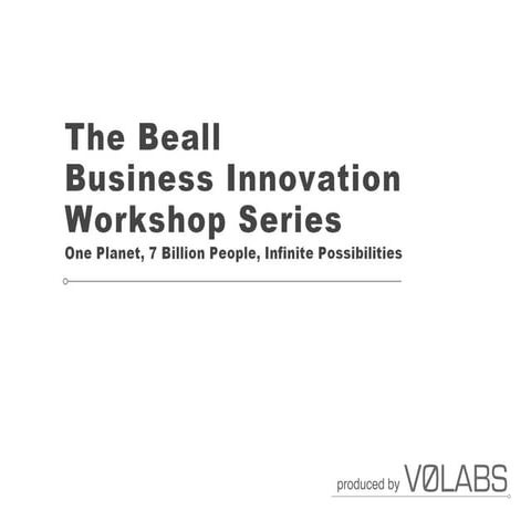The Beall Business Innovation Workshop - Session 1