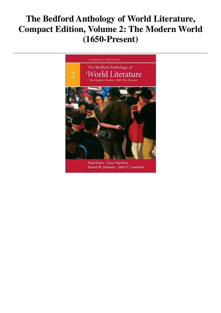 The Bedford Anthology Of World Literature Compact Edition Volume 2