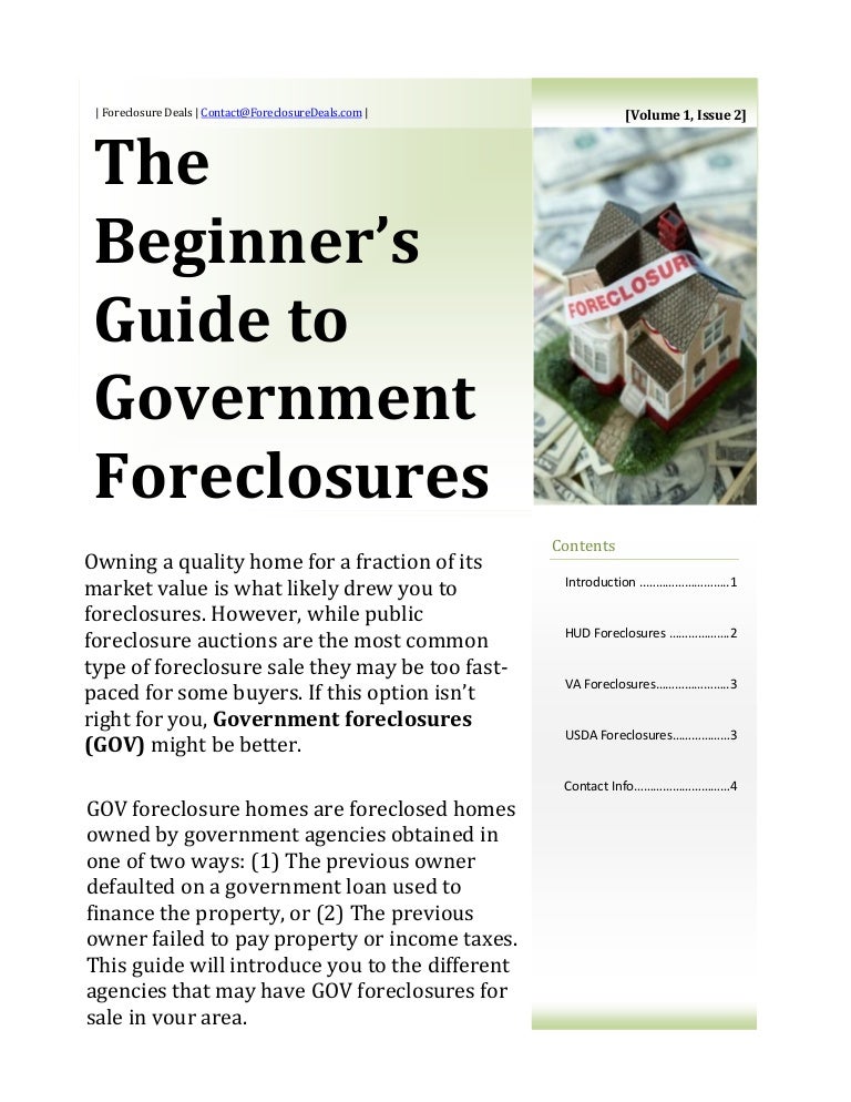The beginner's guide to government foreclosures