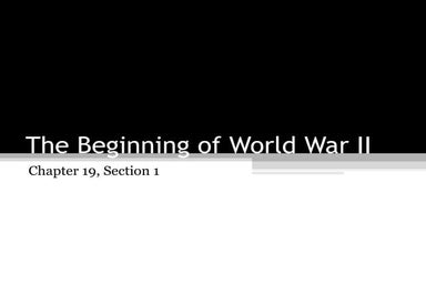 The Beginning Of World War Ii