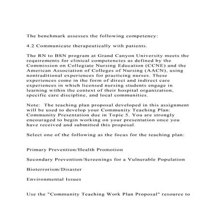 The benchmark assesses the following competency4.2 Communic.docx