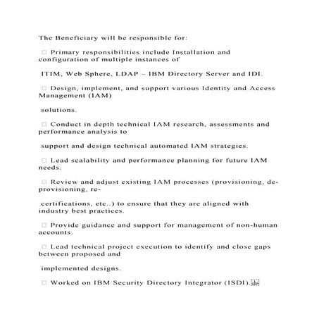 The Beneficiary will be responsible for  Primary responsibilit.docx